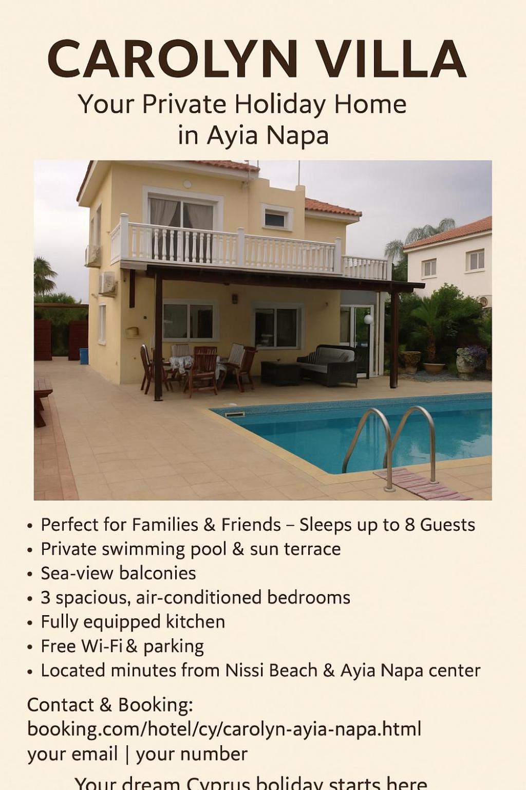 Carolyn Villa Is A Luxury 4-Bedroom Villa With Private Pool In Ayia Napa Ngoại thất bức ảnh